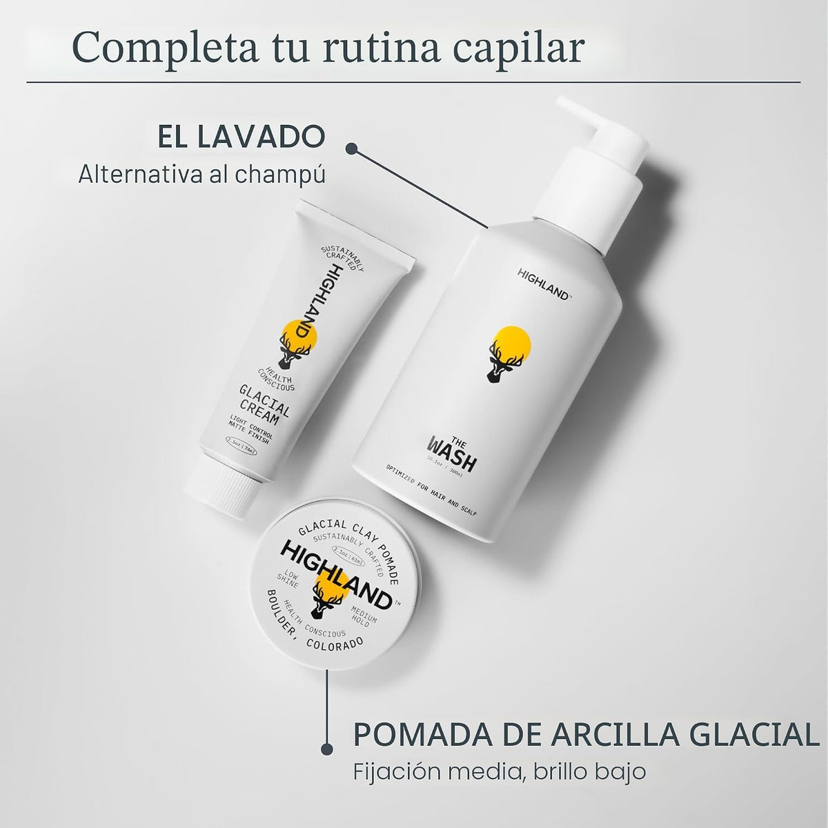 Highland Glacial Cream - Crema para peinar el cabello, suaviza, hid...