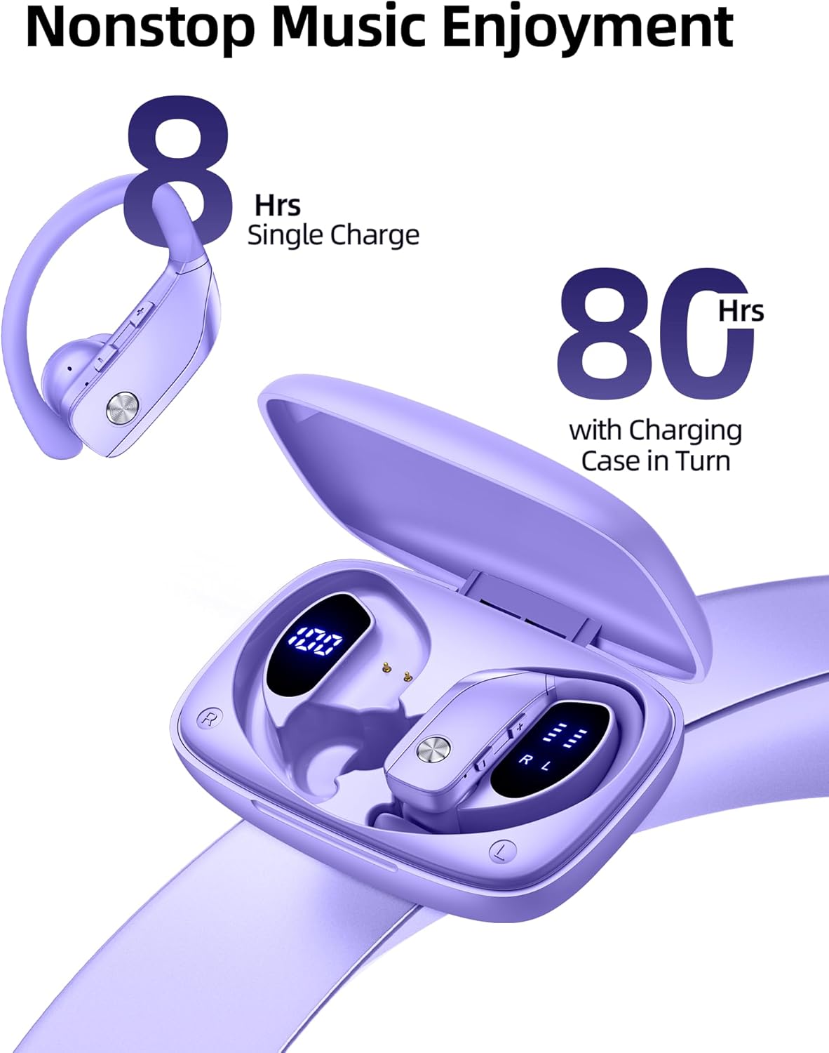 bmanl Auriculares inalámbricos Bluetooth con ganchos para las oreja...