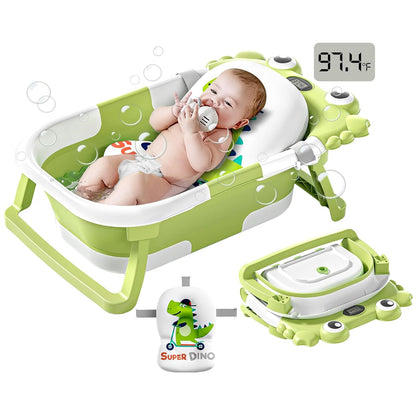 Bañera plegable para recién nacidos a niños pequeños con monitor de...