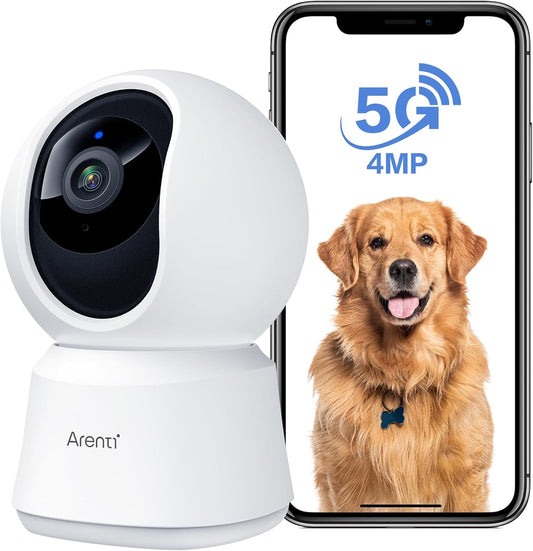ARENTI Cámara de seguridad 5G para interiores, cámara para mascotas...