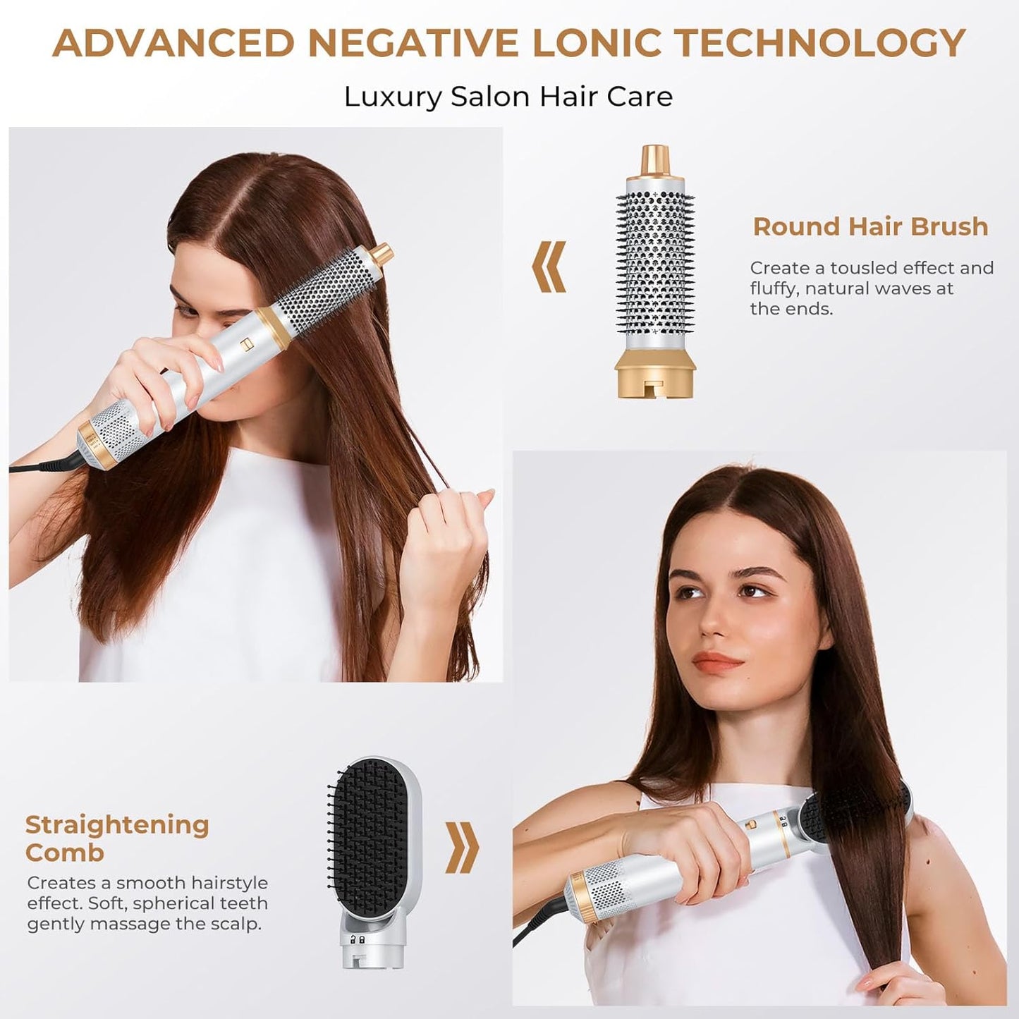 5 in 1 Blow Dryer Brush, Upgrade Hair Dryer Brush Set Negative Ion...