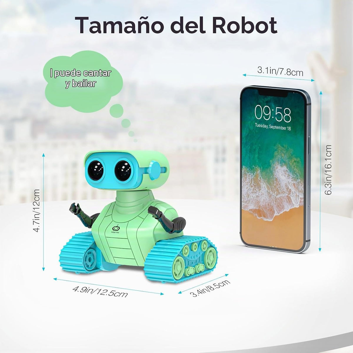 ALLCELE - Robots de juguete, robots RC recargables para niños, jugu...