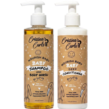 Cristina's Curls Set de champú y acondicionador para bebés: lim...
