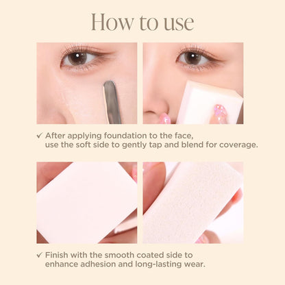 Piccasso FB11 - Juego de brochas de base de maquillaje – FB11 espátula para base de maquillaje y esponjas de maquillaje redondas de látex 6P, cobertura sin costuras, acabado húmedo y mate