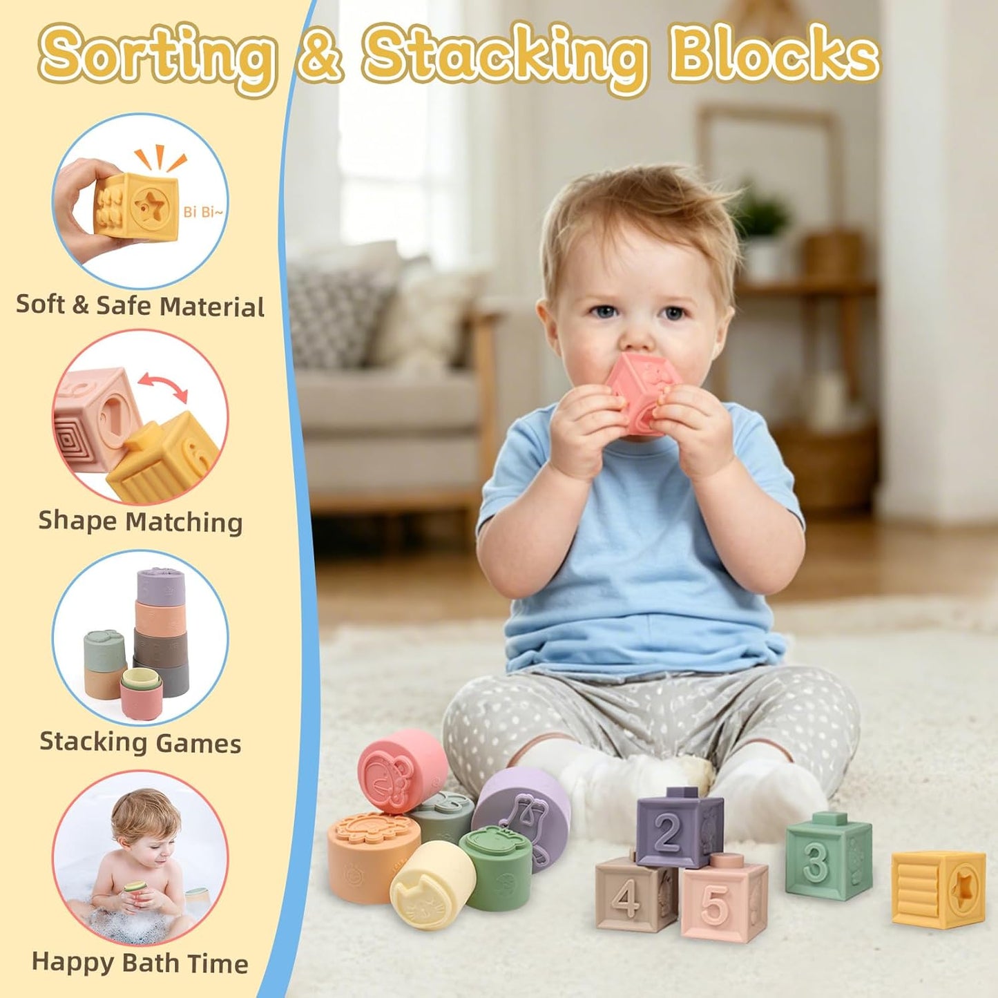 MTTIERY Juguetes para bebés de 6 a 12 meses, juguetes Montessori 6...