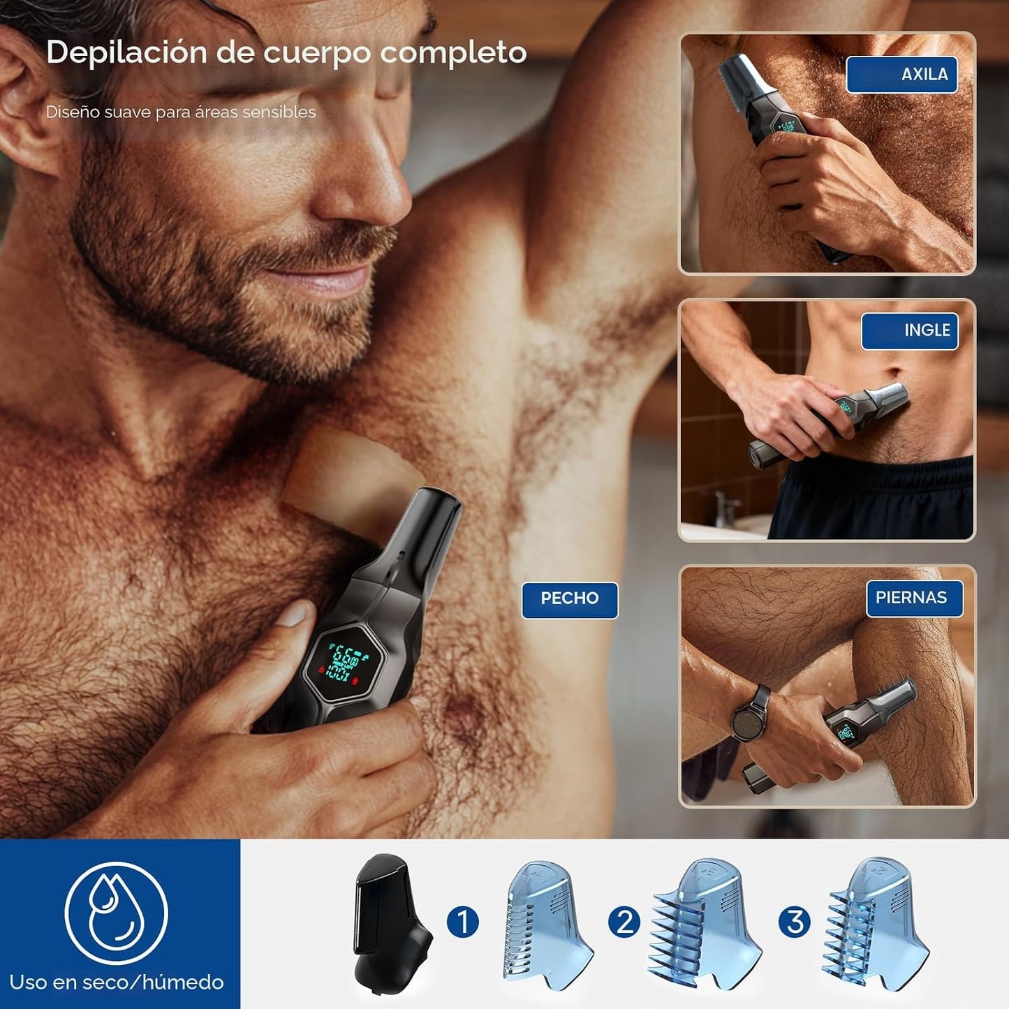 TRIMX - Recortadora de barba para hombres, cabezales magnéticos ree...