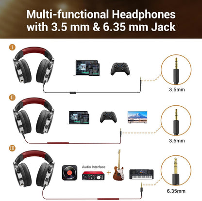 OneOdio - Auriculares con cable de diadema para estudio y mezcla de...