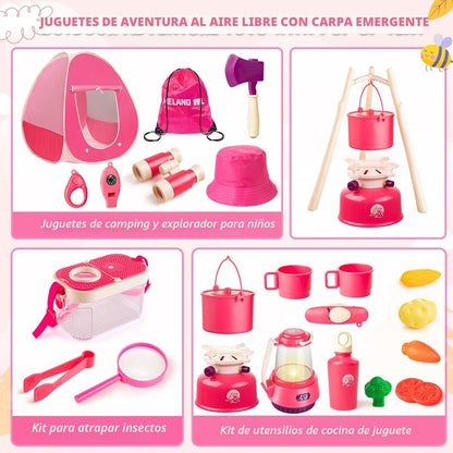 Meland - Juego de camping para niñas - Juguetes de tienda de campañ...