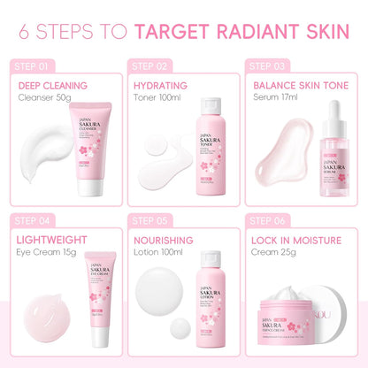 Set de cuidado de piel LAIKOU JAPAN SAKURA para mujeres, regalos de...