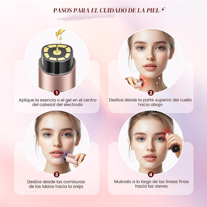 INTEO Dispositivo Facial Microcurren, 3 Modos de Terapia de Luz Roj...