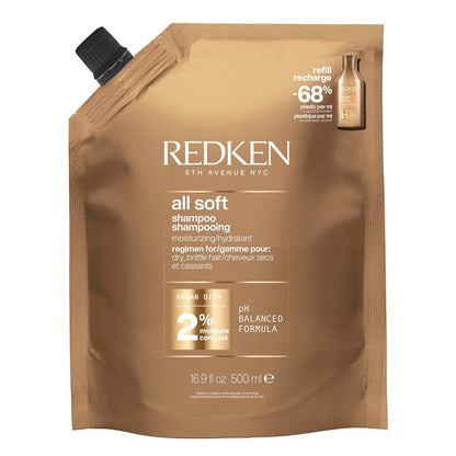 Redken All Soft Shampoo - Hidrata y nutre el cabello seco y quebrad...