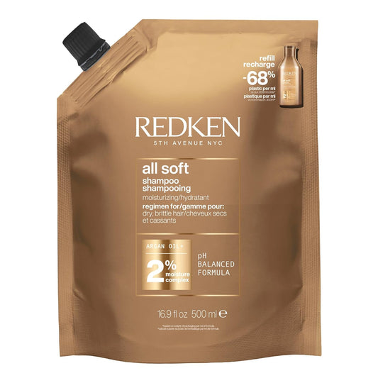 Redken All Soft Shampoo - Hidrata y nutre el cabello seco y quebrad...