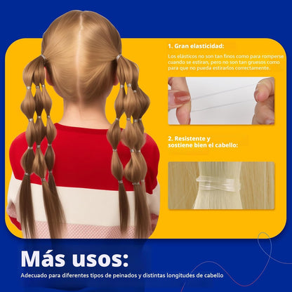 Teenitor - Bandas elásticas transparentes para el cabello, caja con...