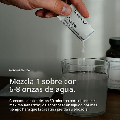 Momentous Polvo de monohidrato de creatina, polvo de creatina, apoy...