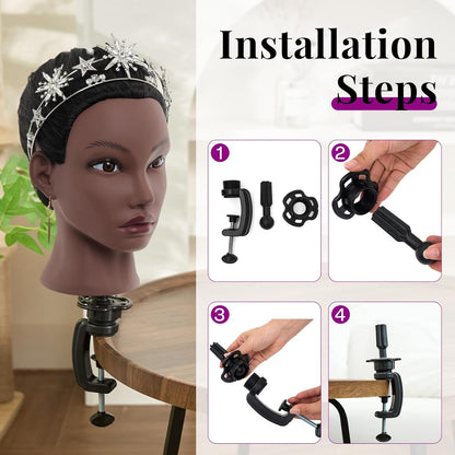 Cabeza de maniquí de 20 pulgadas de cabello humano, cabeza de maniq...