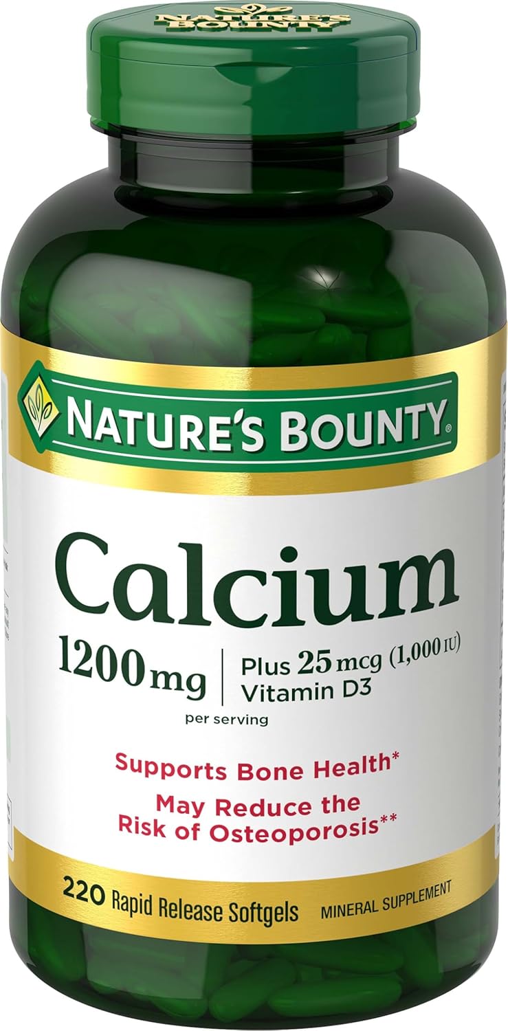Calcio 0,04 oz de Nature\u2019s Bounty. Plus Vitamina D3., 1, 1