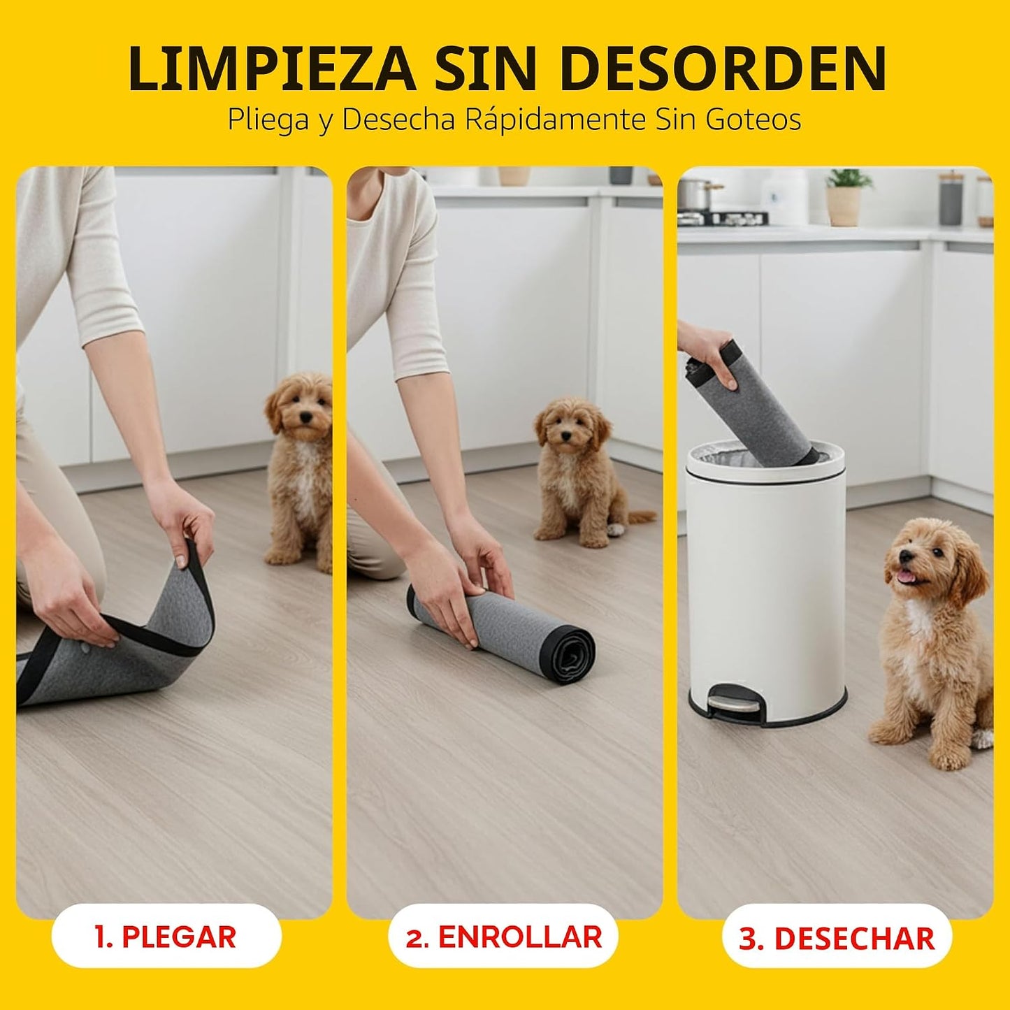 Glad para Mascotas Almohadillas de Carbón Negro para Cachorros, Alm...