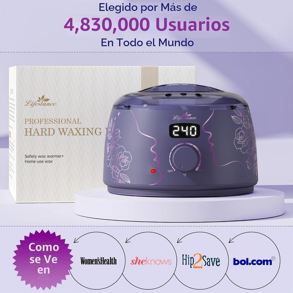 Lifestance Kit de depilación para mujeres y hombres - Calentador di...