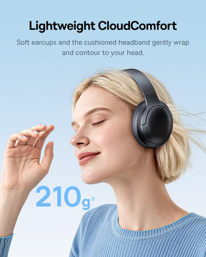 Baseus Bass BH1 Lite - Auriculares Bluetooth sobre la oreja, SuperBass, tiempo de reproducción de 80 horas, llamadas claras AI ENC, ajuste cómodo, control inteligente de aplicaciones, Bluetooth 6.0