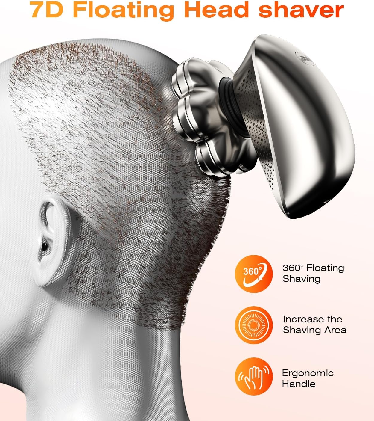 TEPOTZ Afeitadoras de cabeza impermeables para hombres calvos, 7D h...