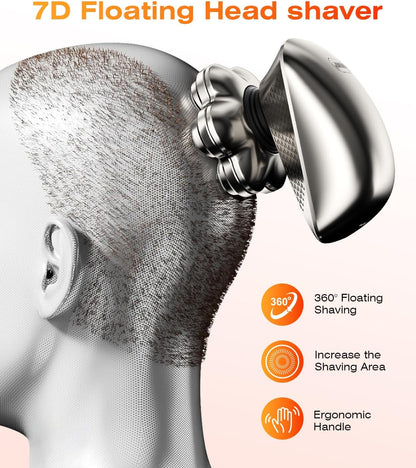 TEPOTZ Afeitadoras de cabeza impermeables para hombres calvos, 7D h...