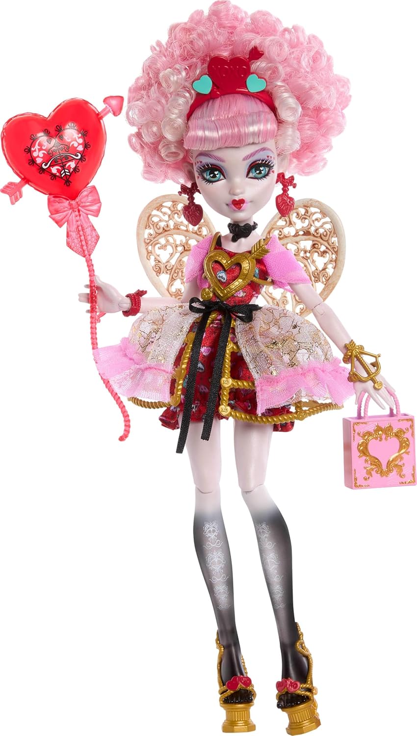 Monster High Scary Sweet Birthday Doll, Cupid Asteria en vestido de...