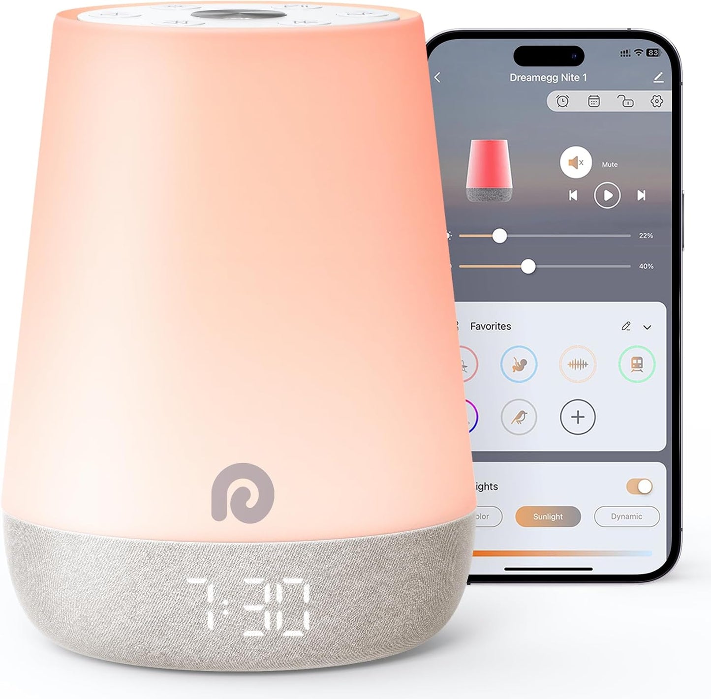 Dreamegg Sound Machine Baby - Máquina de ruido blanco para bebé con...