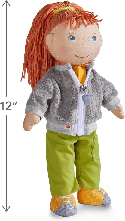 Muñeca blanda HABA Soley de 12", con pelo rojo, atuendo de aven...