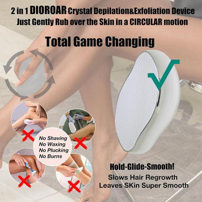 DIOROAR Borrador de pelo de cristal, eliminador de pelo de cristal,...