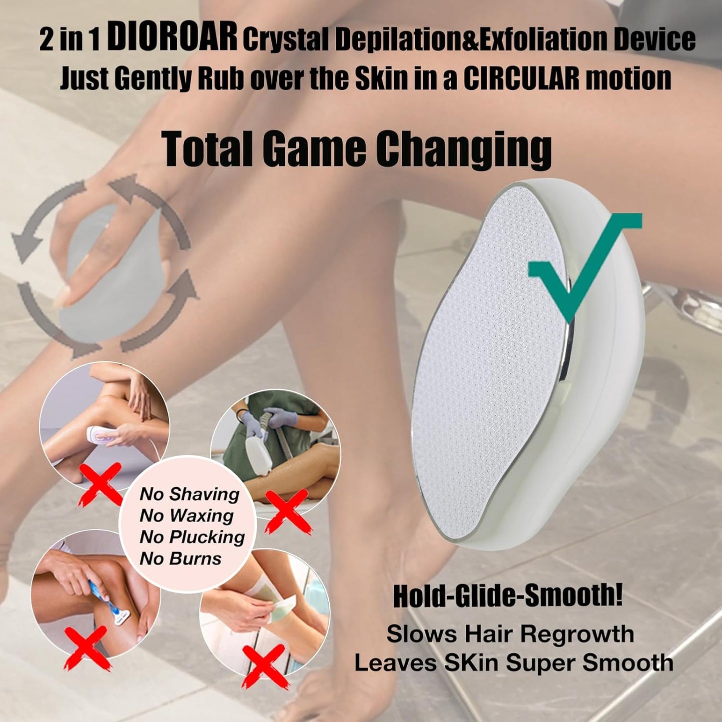 DIOROAR Borrador de pelo de cristal, removedor de pelo de cristal,...