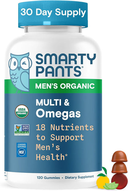 SmartyPants Multivitamínico para hombres, gomitas orgánicas: metilf...