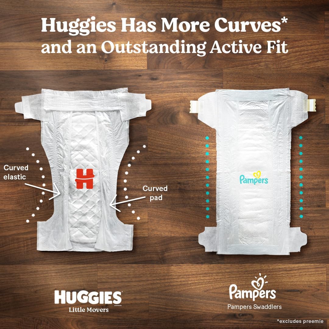 Huggies Pañales tamaño 6, pañales Little Movers para bebé, talla 6 (35+ libras), 108 unidades (2 paquetes de 54), el embalaje puede variar