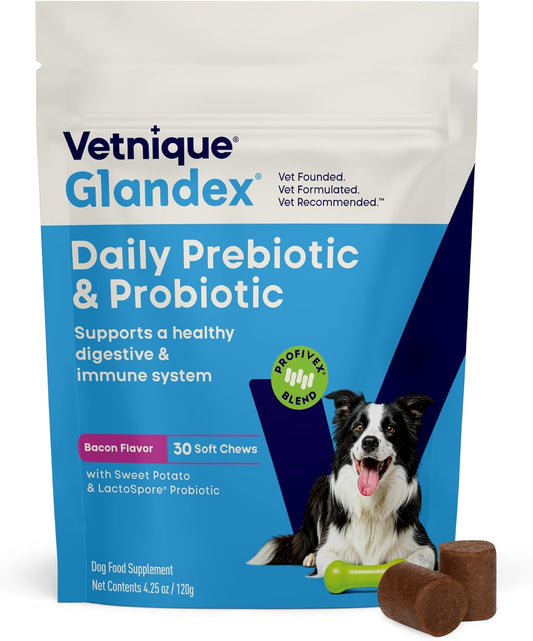 Vetnique Glandex - Probióticos diarios para perros con prebióticos...