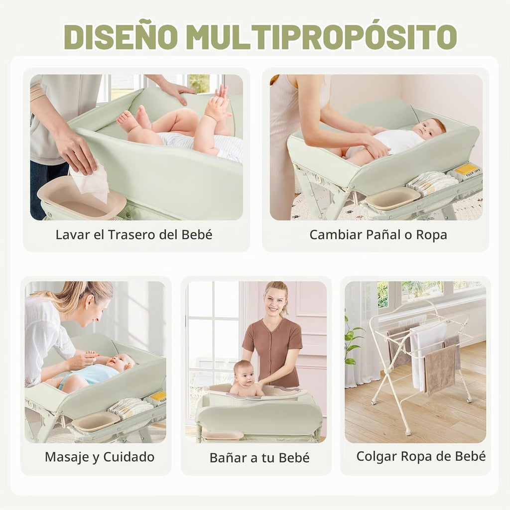 BABY JOY Cambiador portátil para bebé, estación plegable para cambi...