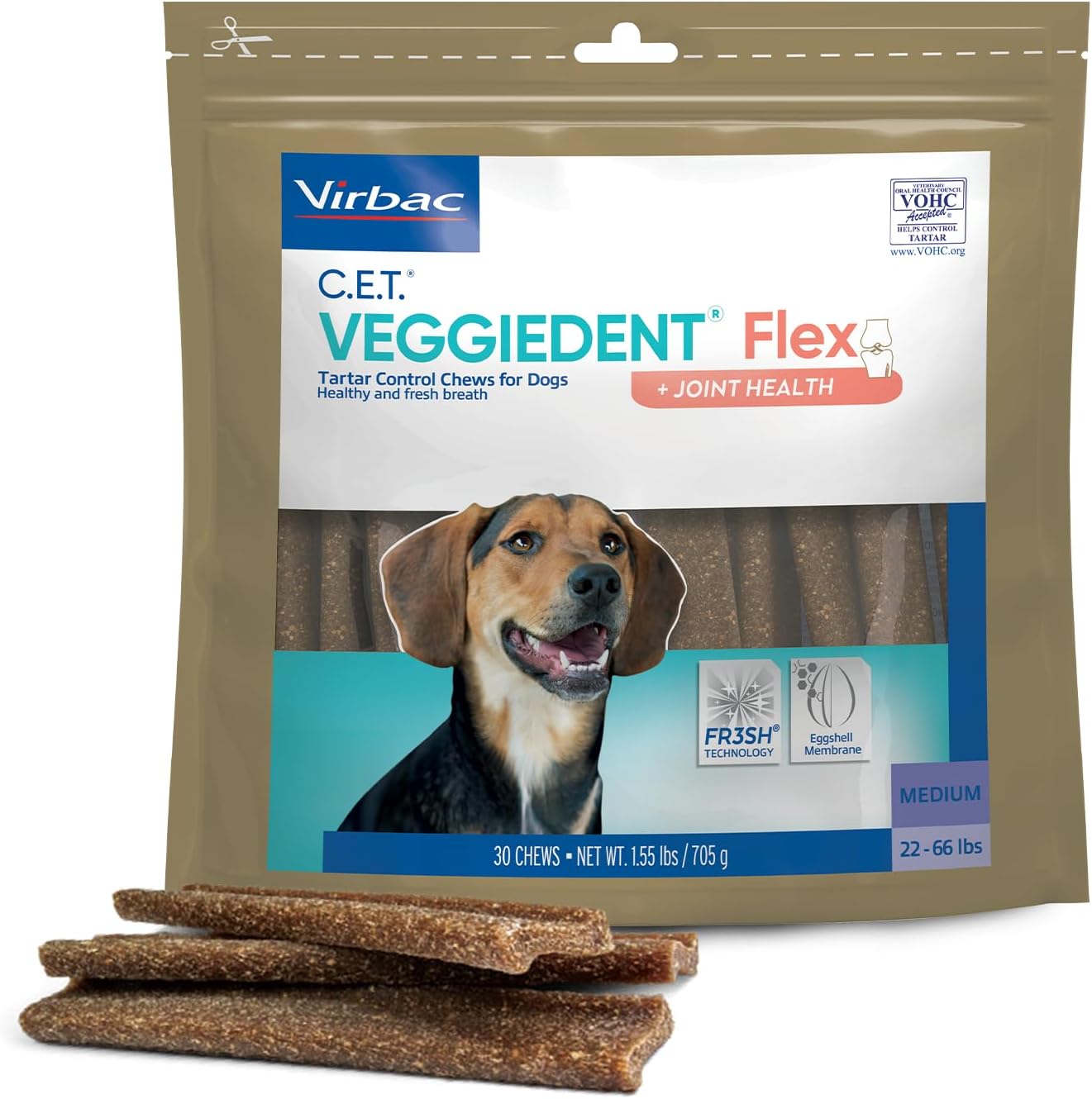 Virbac C.E.T. VEGGIEDENT Flex - Masticables de Control de Sarro par...