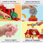 All-en-One Farm Barn Toy Set,Pretend Play Gift para Boys Girls 2 3 Years Old