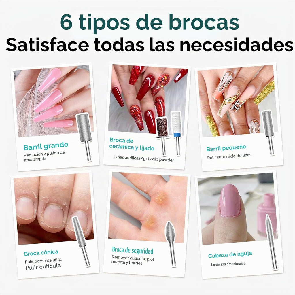 COSLUS Taladro de uñas eléctrico profesional recargable de 40000 RP...