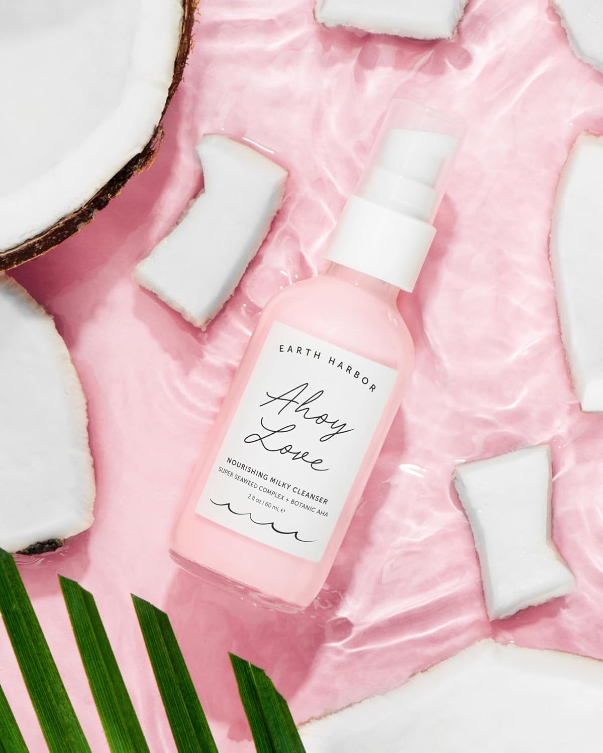 Earth Harbor AHOY LOVE Crema Nutritiva Limpiadora - Limpia sin pelar e hidrata | Hibisco + extracto de algas marinas + jugo de aloe | 100% vegano y botánico | 2 onzas