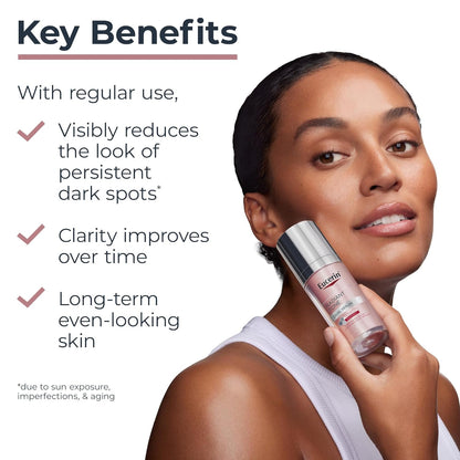 Eucerin Radiant Tone - Suero dual corrector de manchas oscuras, suero de manchas oscuras con tiamidol y ácido hialurónico, ayuda a reducir visiblemente el aspecto de manchas oscuras persistentes, botella de 1 onza líquida