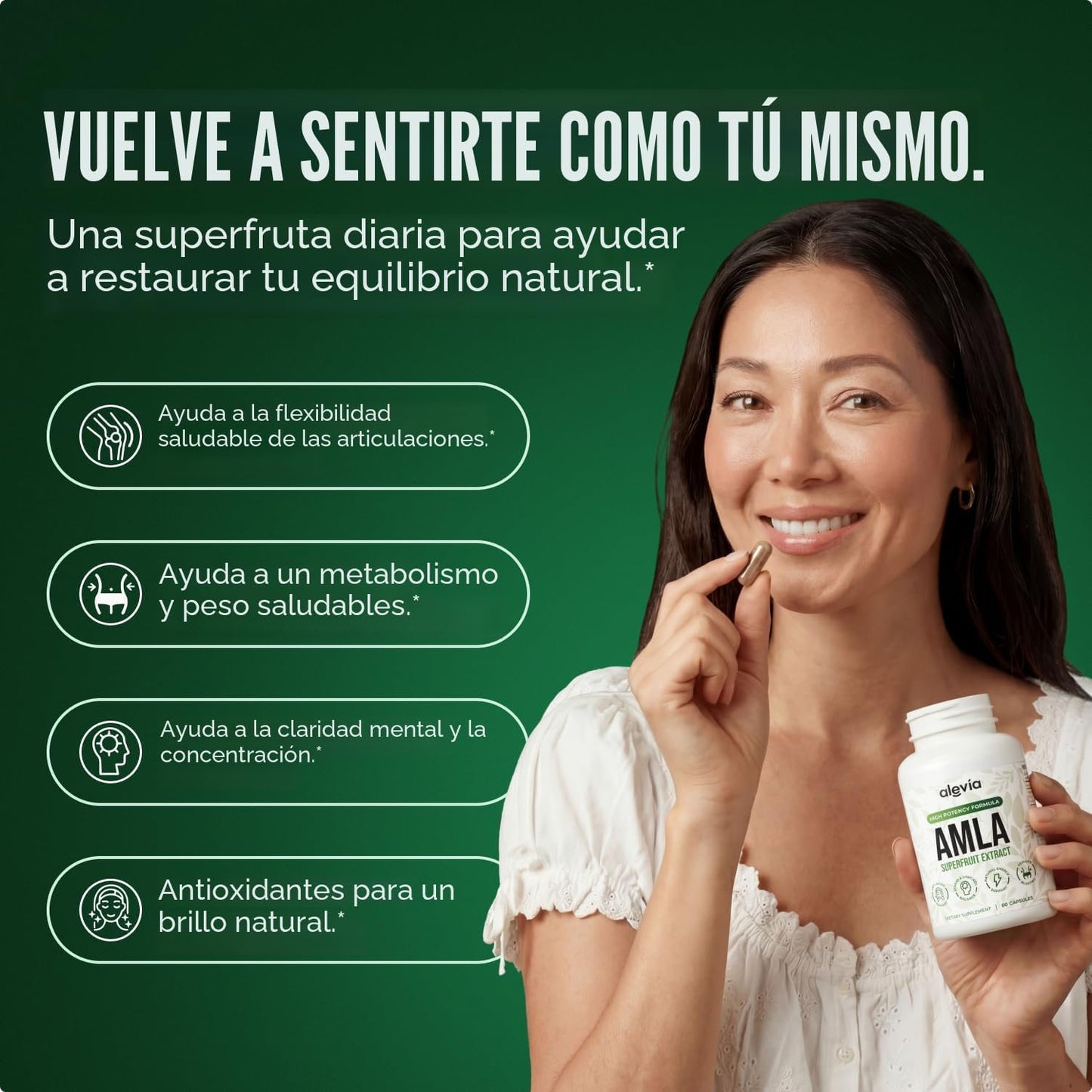 Alevia Cápsulas orgánicas Amla de 1000 mg \u2013 Suplemento de frut...