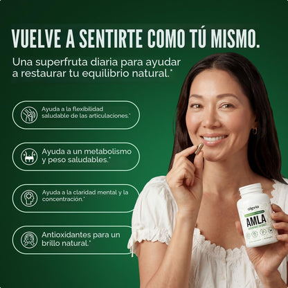 Alevia Cápsulas orgánicas Amla de 1000 mg \u2013 Suplemento de frut...