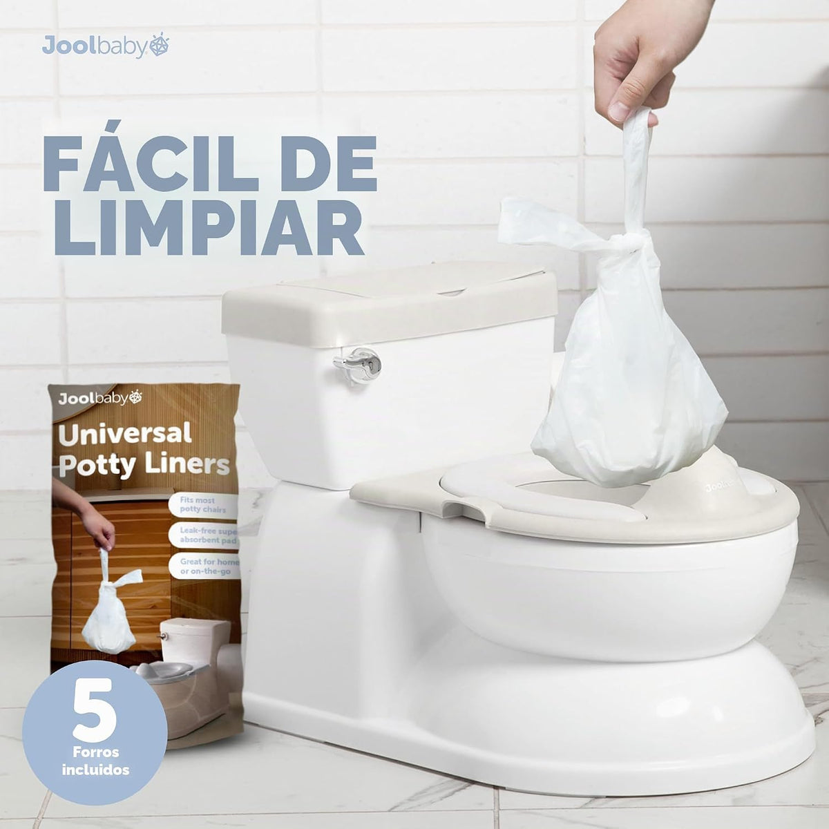 Jool Baby Real Feel - Orinal 2 en 1 con almacenamiento de toallitas...