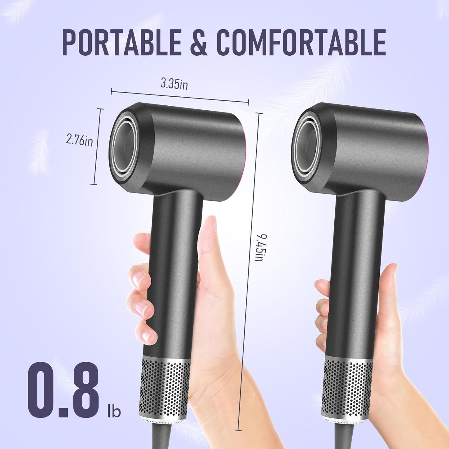 Secador de pelo, secador de pelo con difusor, secado de alta veloci...