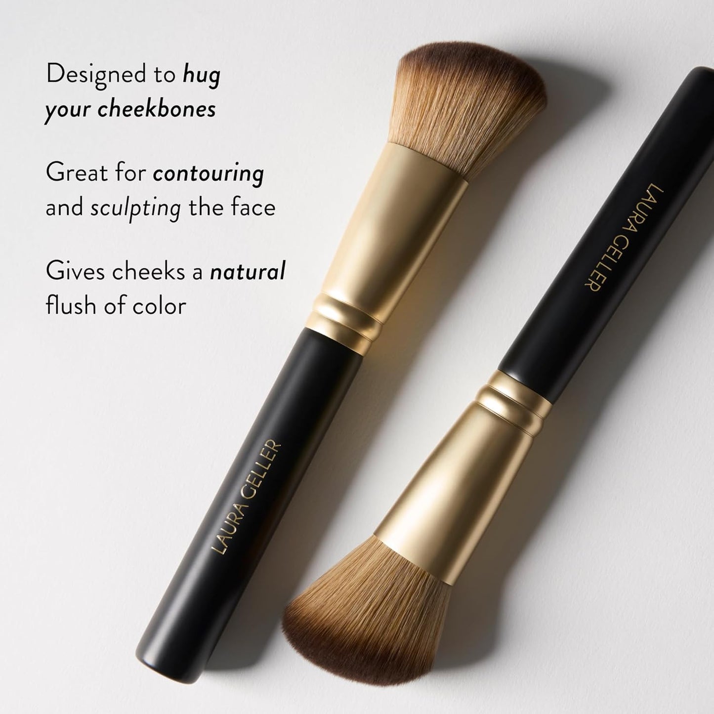 LAURA GELLER NEW YORK Pinceles de maquillaje profesional cosmético - Libre de crueldad - 05 cepillos de cara completa Set 5 piezas