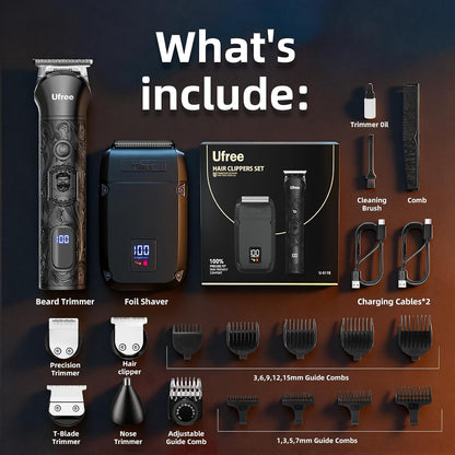 Ufree Recortadora de barba para hombres, afeitadora eléctrica de lá...