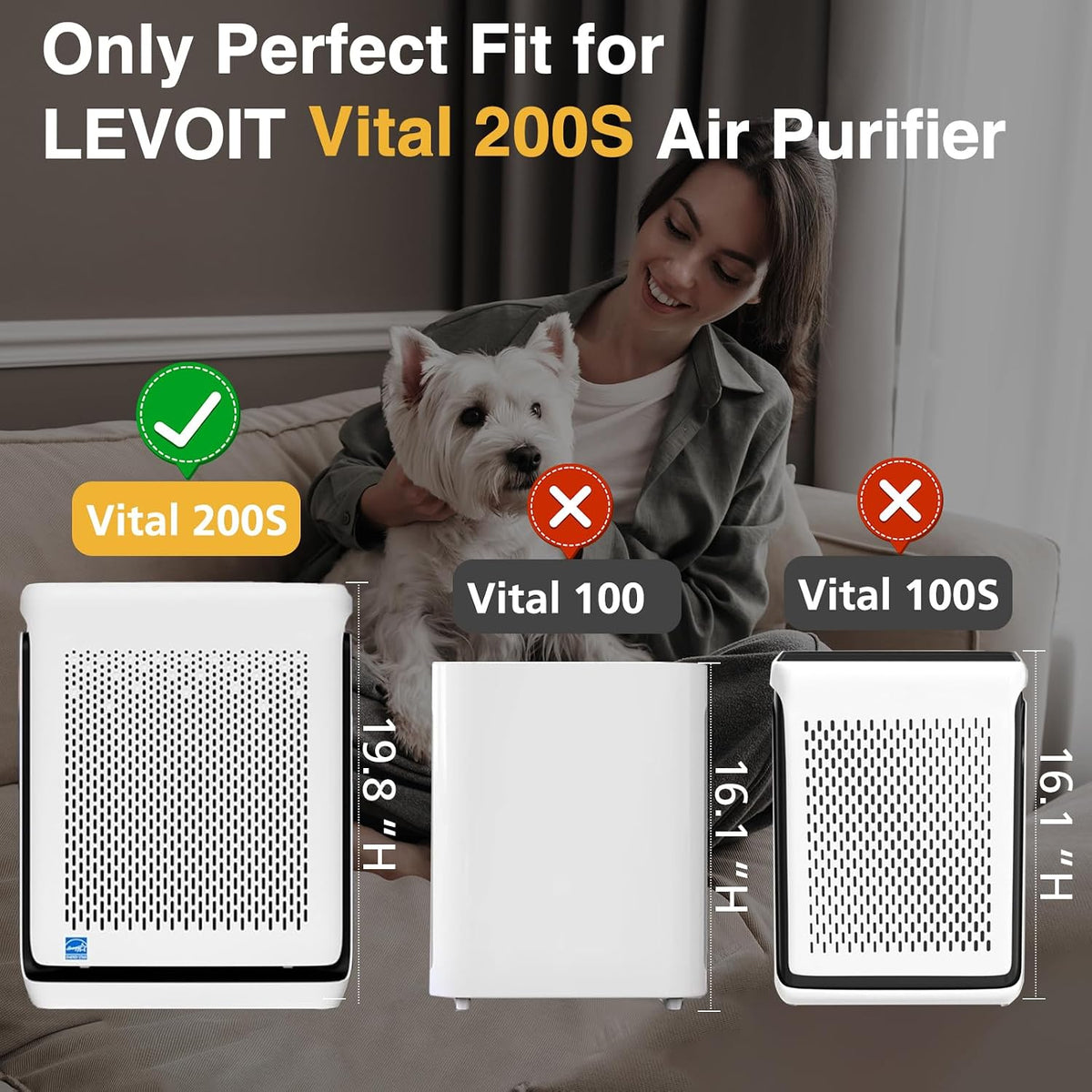 Filtro de repuesto Vital 200S-P compatible con el purificador de ai...