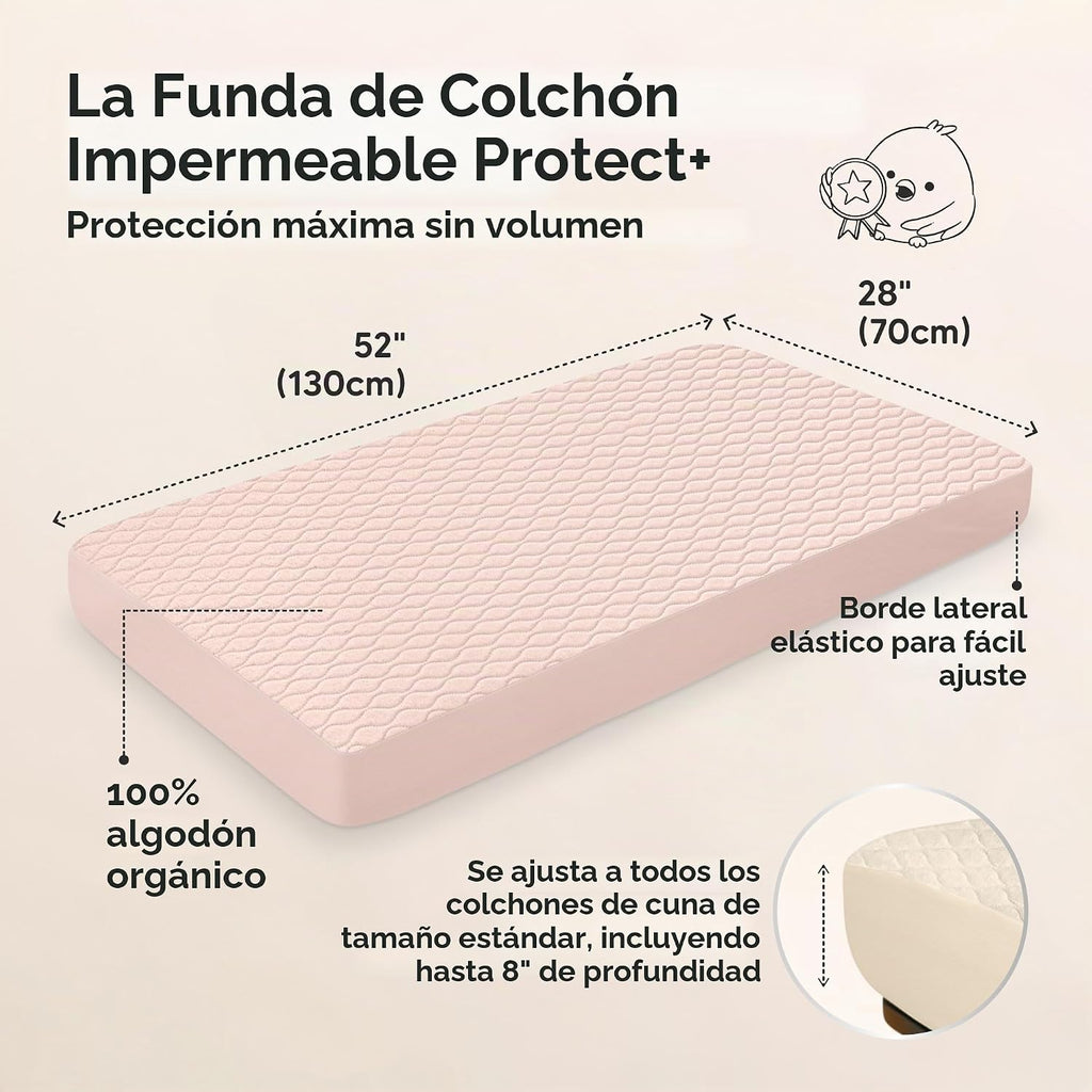 Paquete de 2 fundas protectoras de colchón impermeables para cuna,...