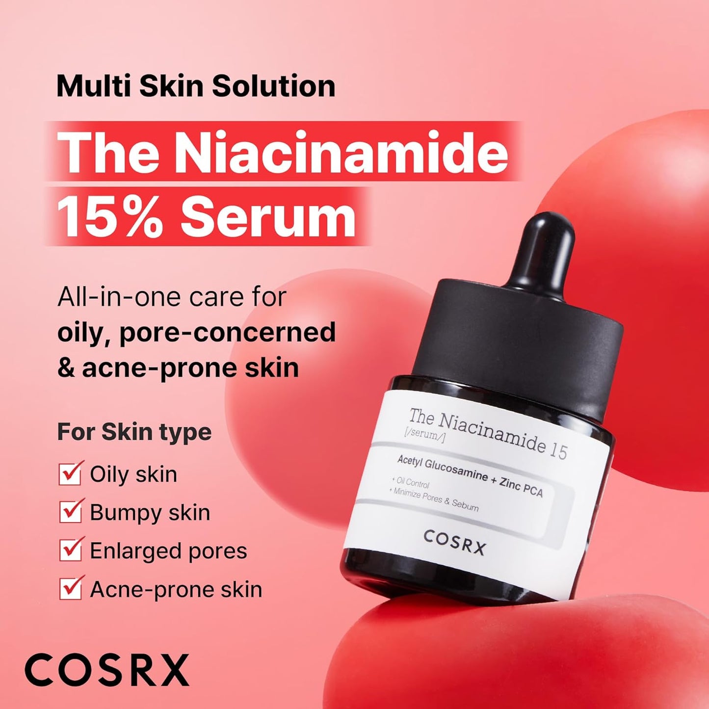 COSRX Suero facial de niacinamida al 15%, 0.67 onzas líquidas, suero minimizador de poros para cara, tono de piel uniforme, cuidado de la piel coreano