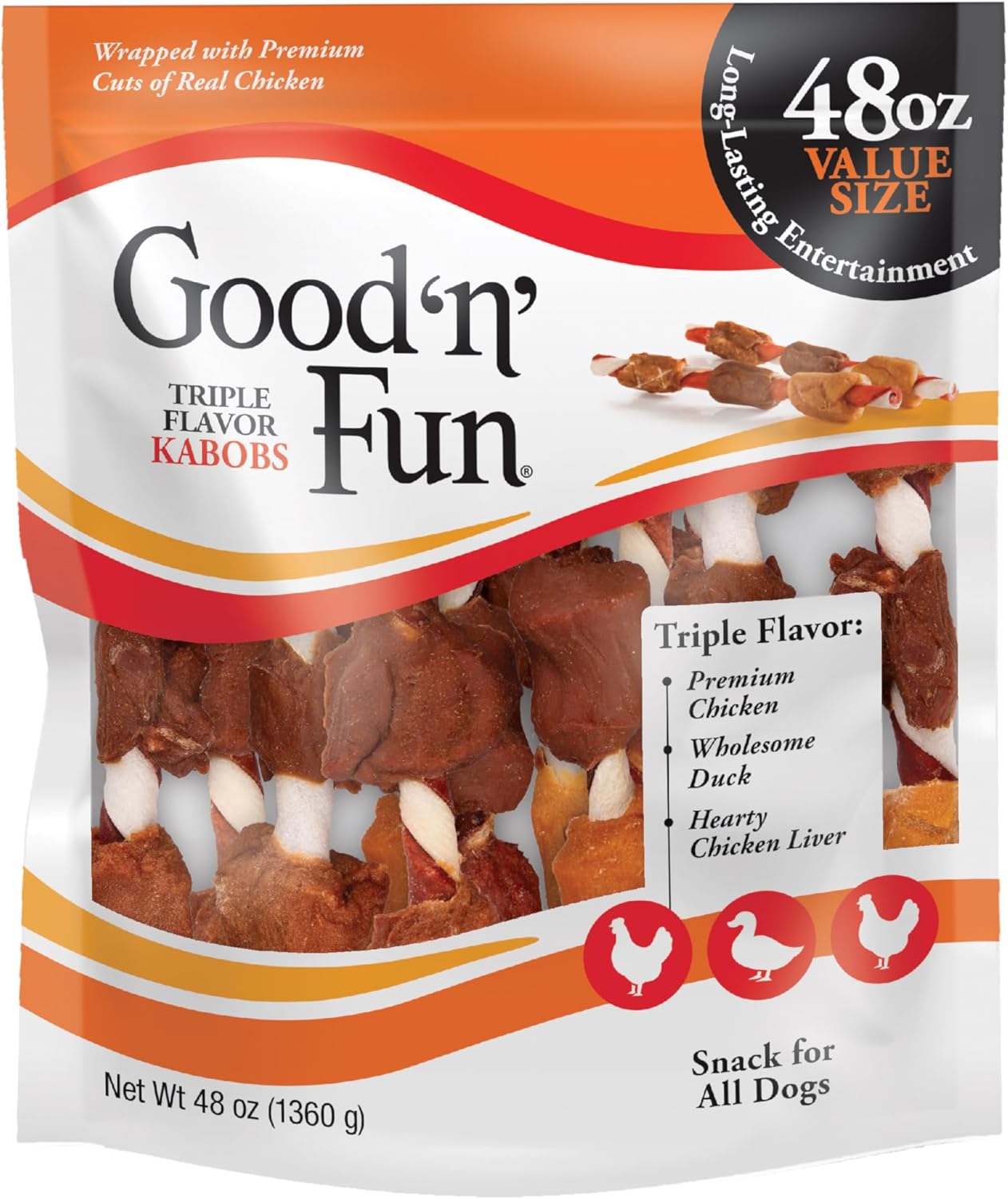 Good 'n' Fun Masticables Kabobs de Triple Sabor para Todos...