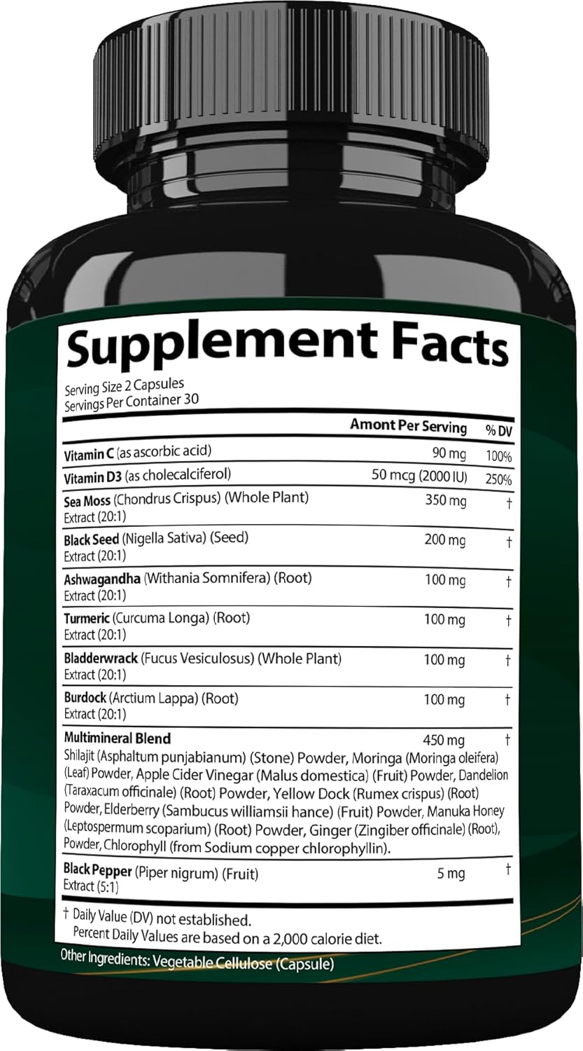 StrongVit Aceite de semilla negra de musgo marino Ashwagandha Jengi...